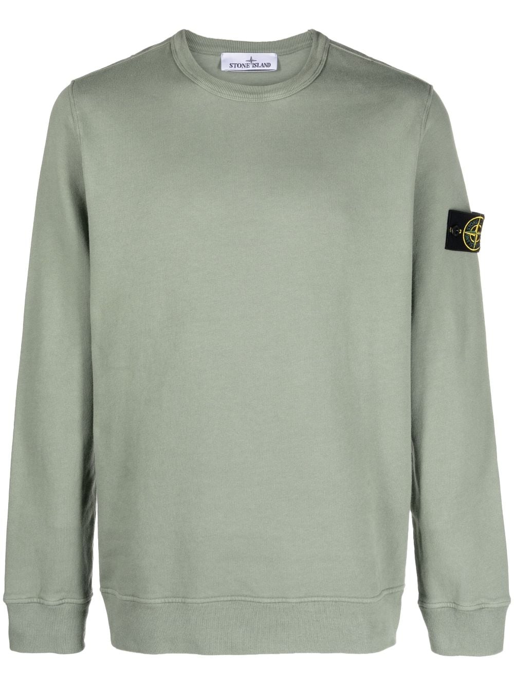 Stone Island logo-patch cotton sweatshirt - Green von Stone Island