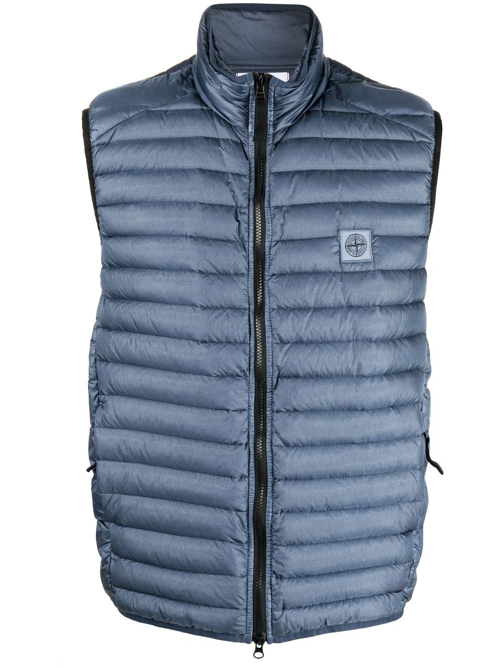 Stone Island logo patch padded gilet - Blue von Stone Island