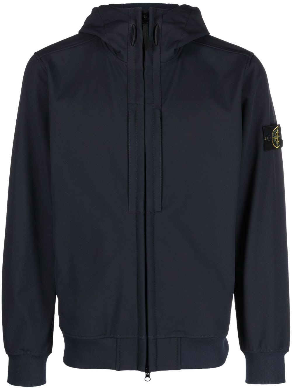 Stone Island logo-patch zip-front hooded jacket - Blue von Stone Island