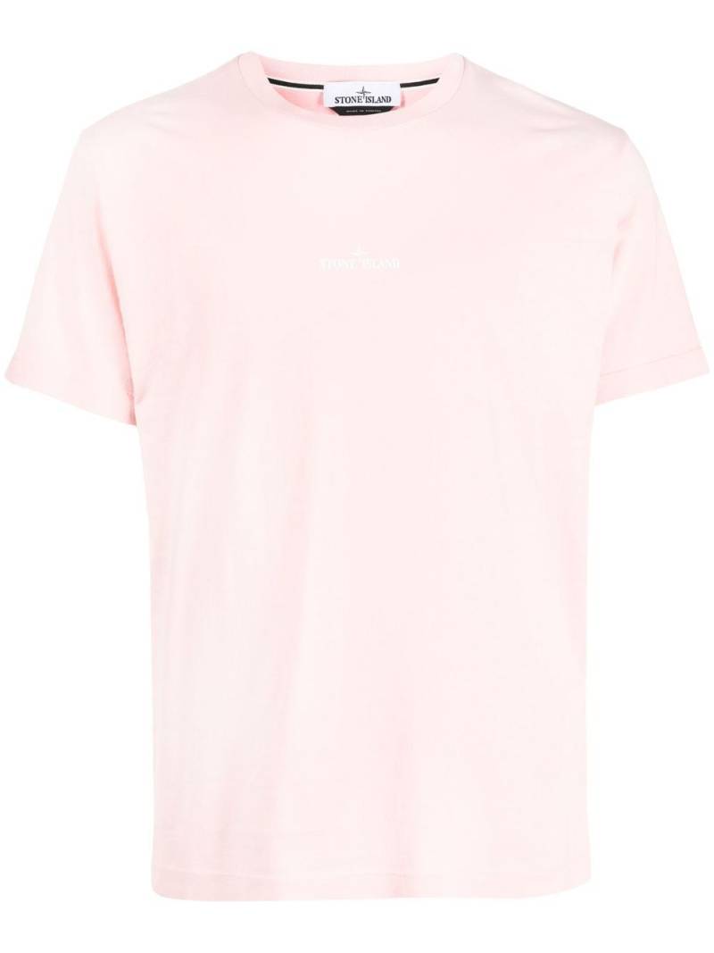 Stone Island logo-print cotton T-shirt - Pink von Stone Island
