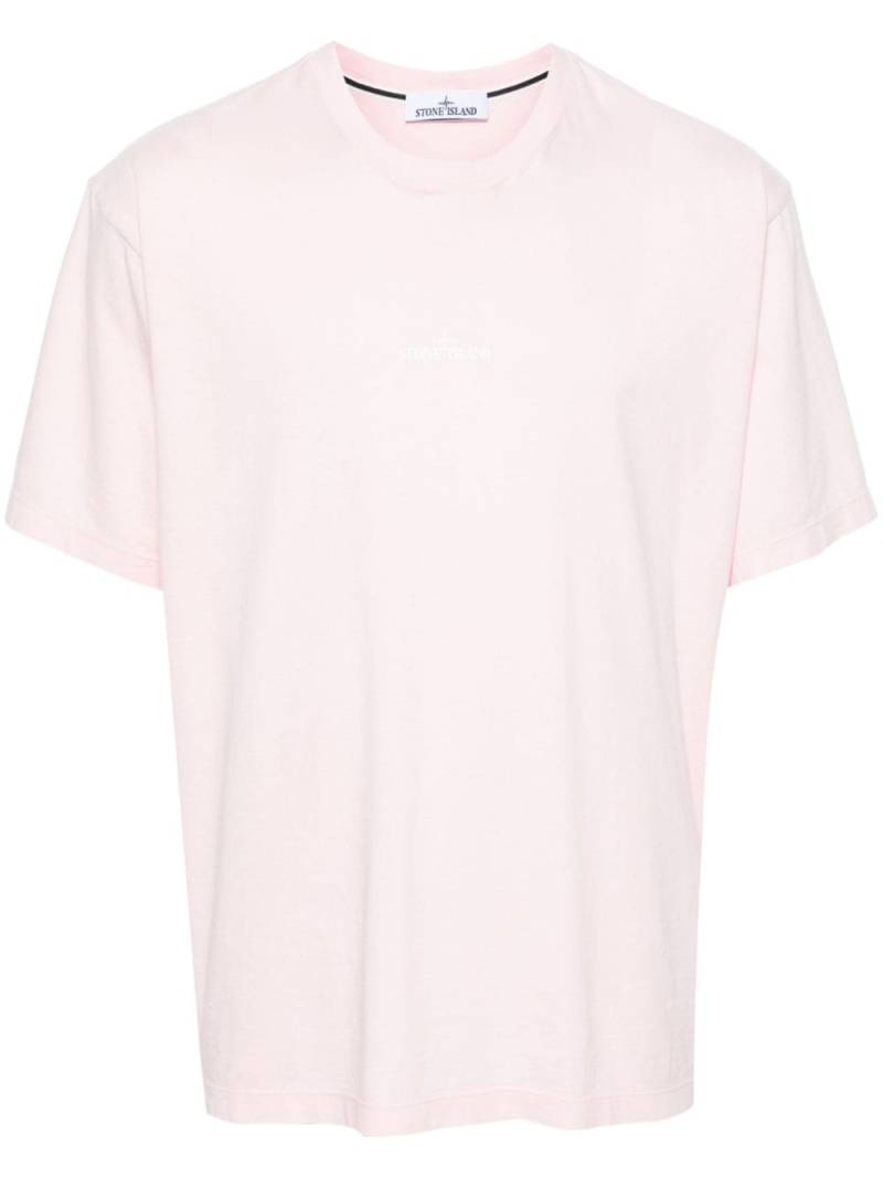 Stone Island logo-print cotton T-shirt - Pink von Stone Island