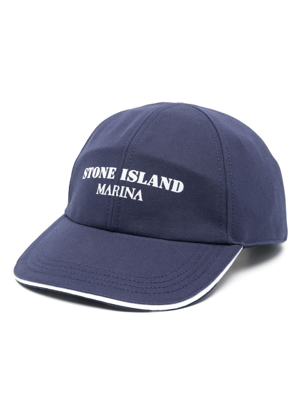 Stone Island logo-print cotton hat - Blue von Stone Island