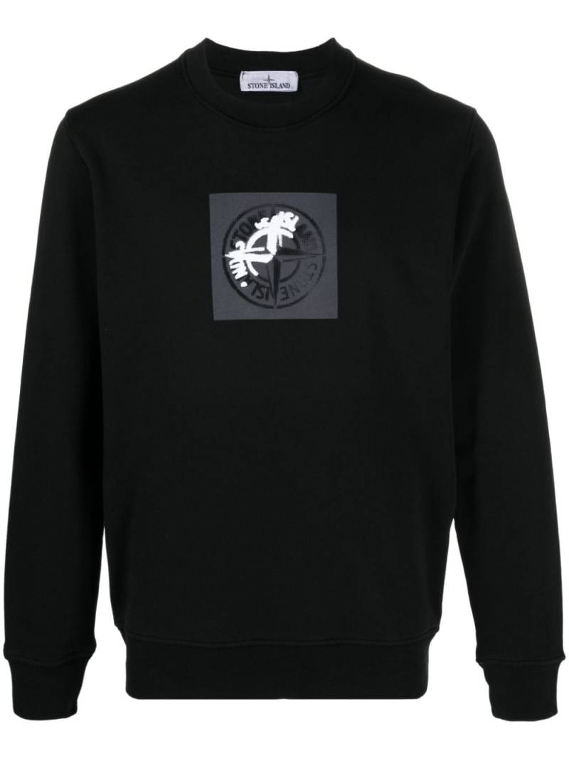 Stone Island logo-print cotton sweatshirt - Black von Stone Island