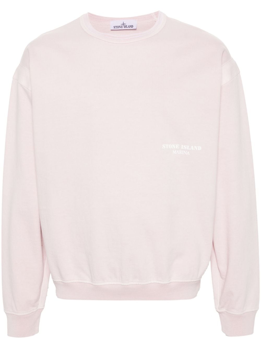 Stone Island logo-print cotton sweatshirt - Pink von Stone Island
