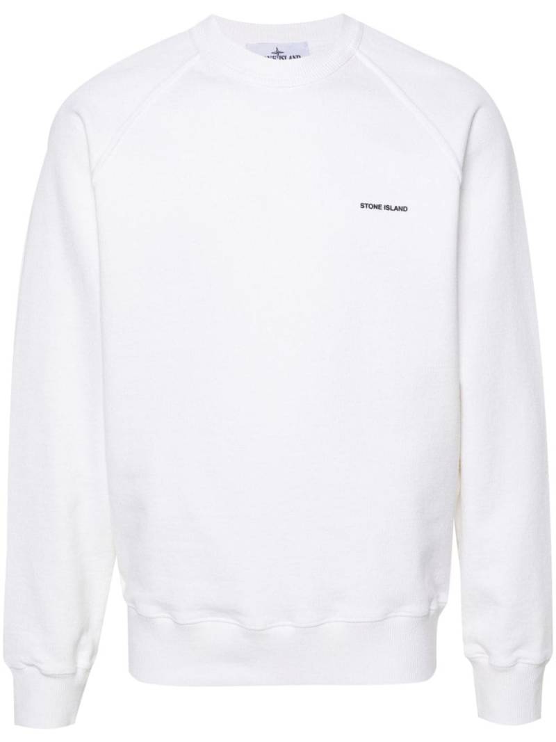 Stone Island logo-print cotton sweatshirt - White von Stone Island