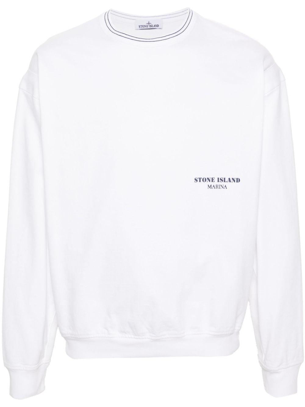 Stone Island logo-print cotton sweatshirt - White von Stone Island