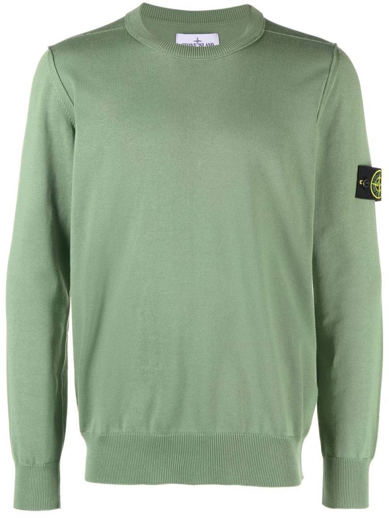 Stone Island logo-print crew neck sweatshirt - Green von Stone Island