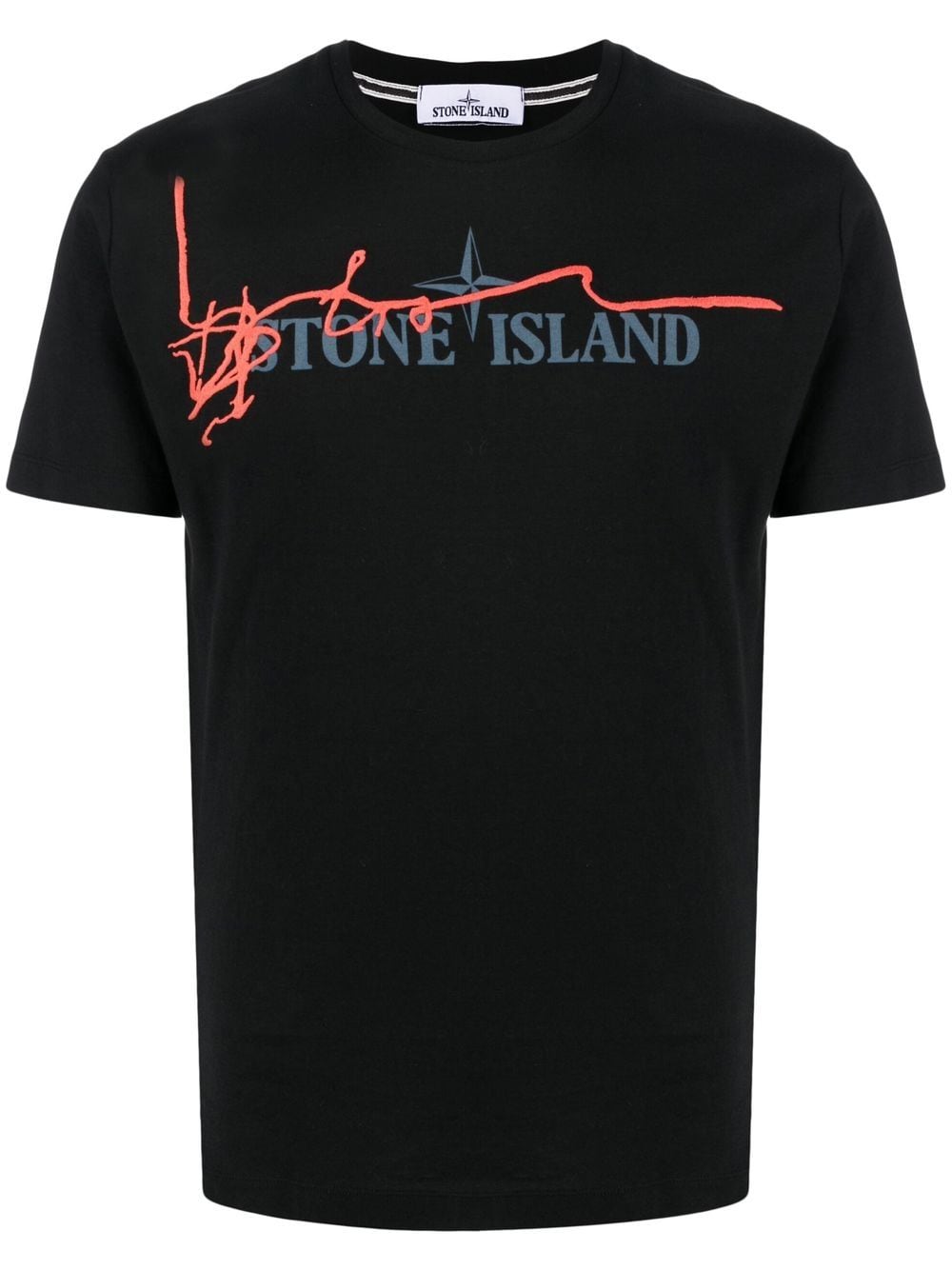 Stone Island logo-print detail T-shirt - Black von Stone Island