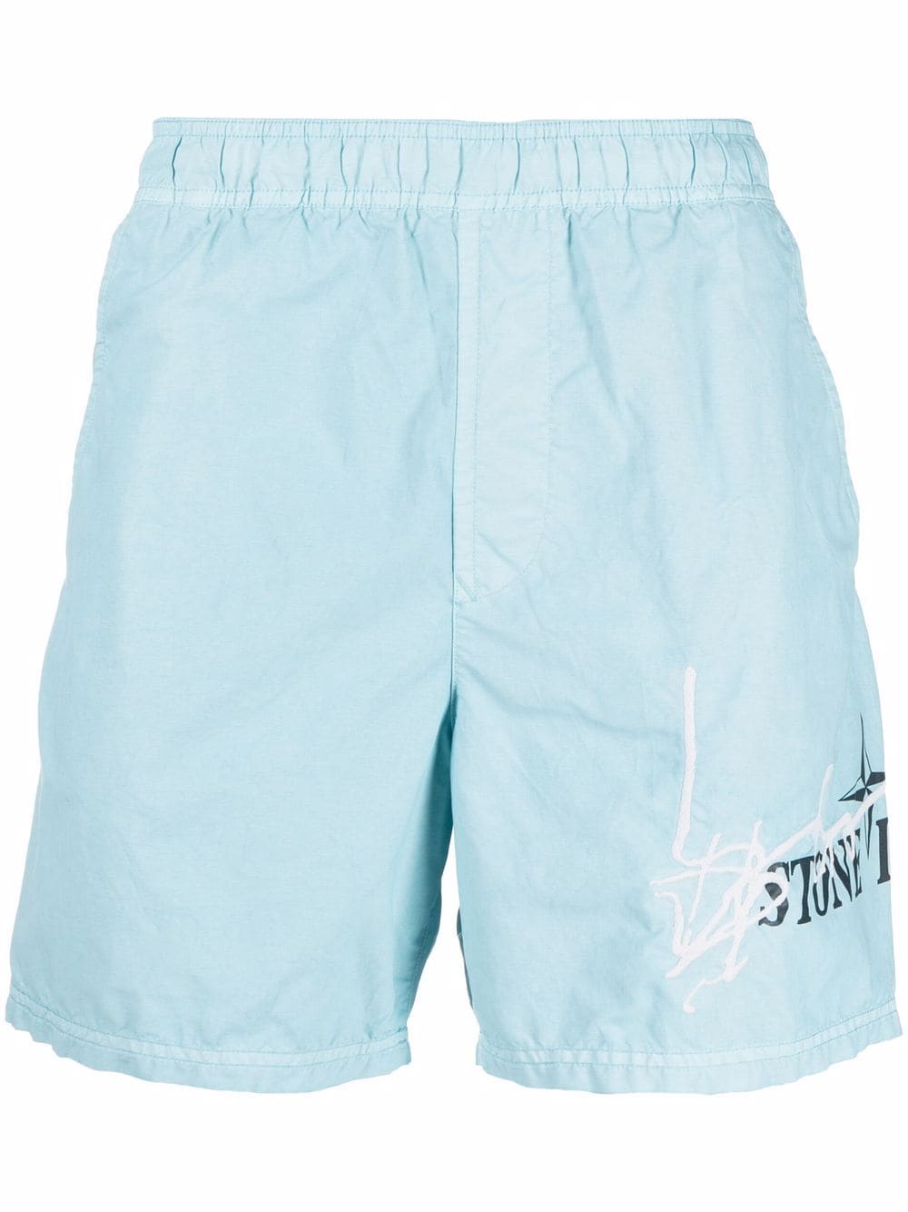 Stone Island logo-print swim shorts - Blue von Stone Island