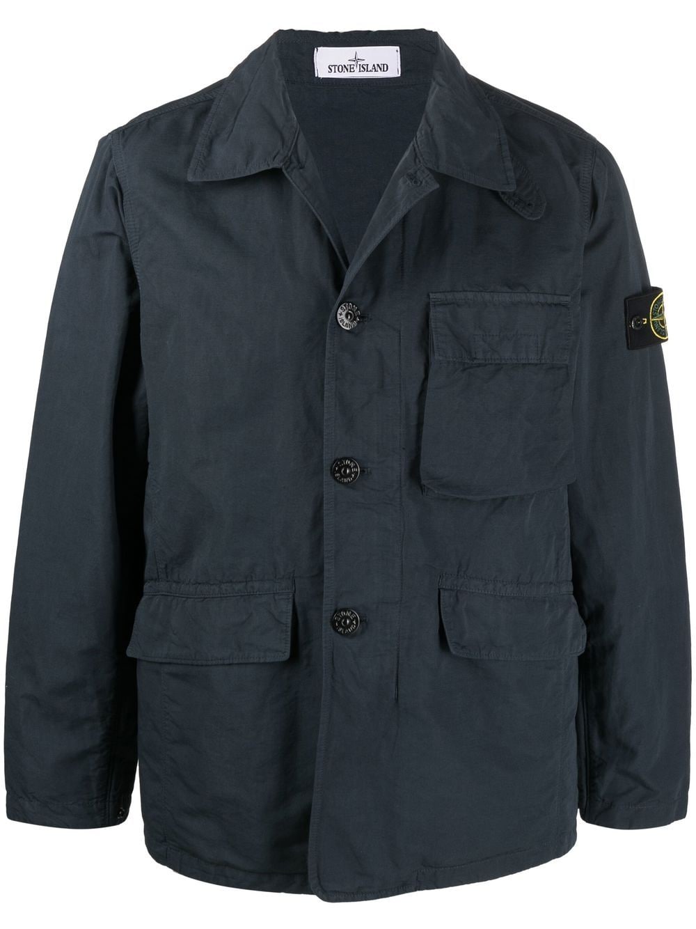 Stone Island patch-pocket shirt jacket - Blue von Stone Island