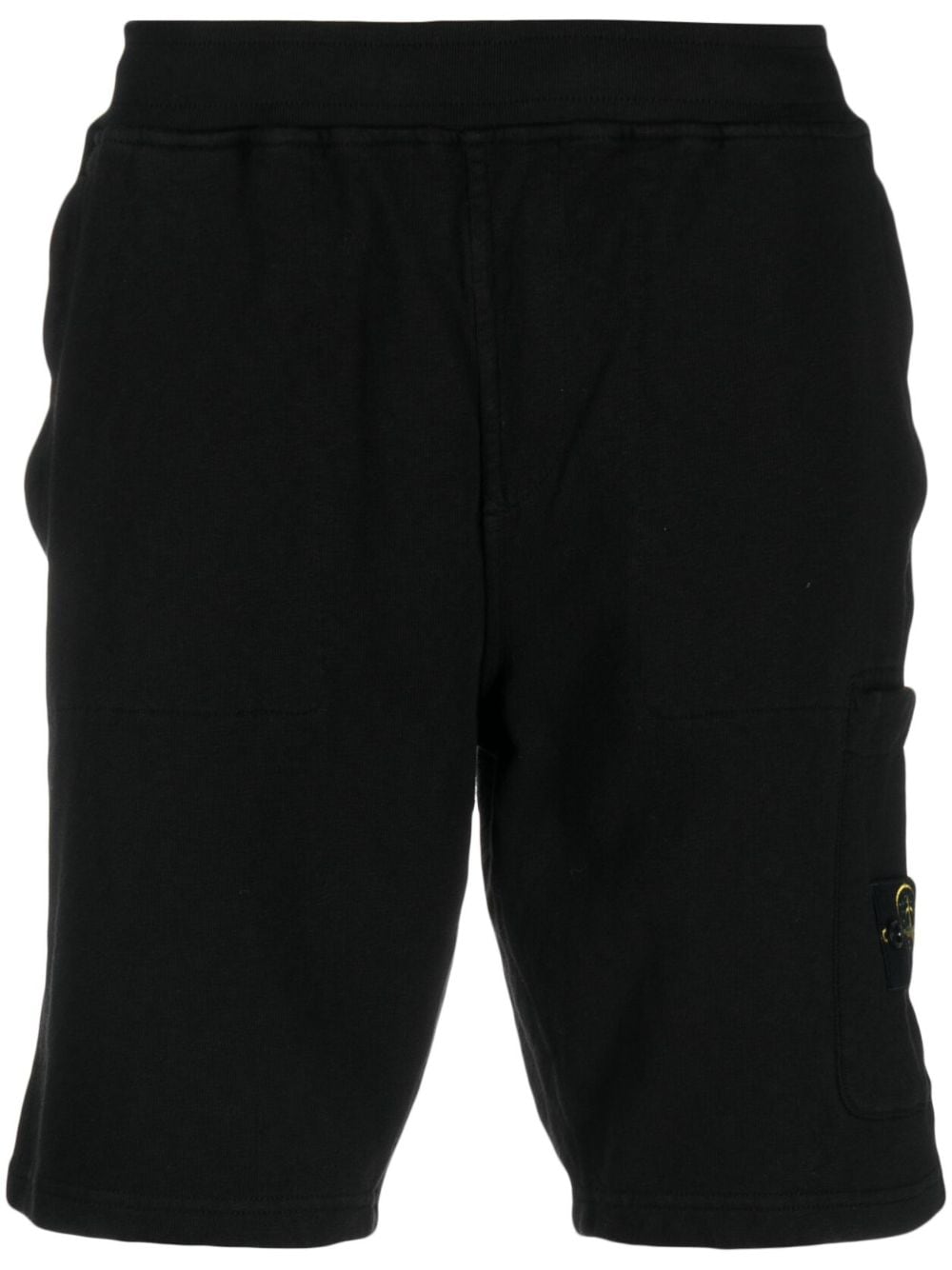 Stone Island side logo-patch elasticated-waistband shorts - Black von Stone Island