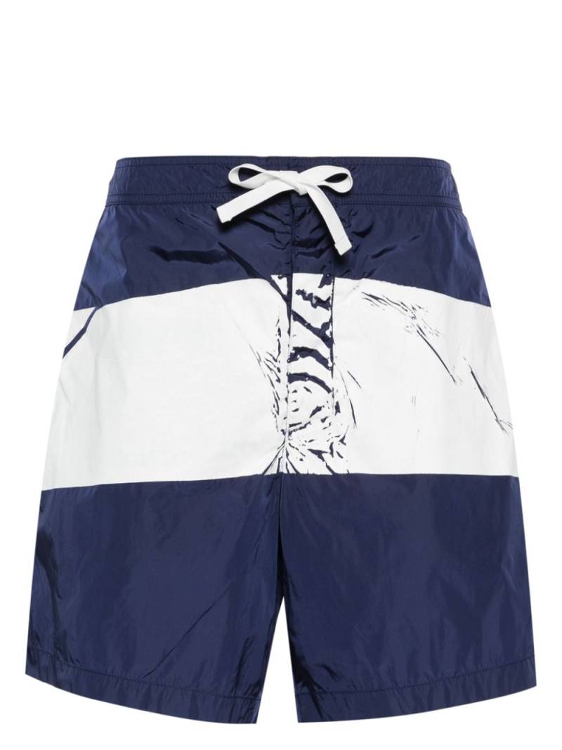 Stone Island stripe-print swim shorts - Blue von Stone Island