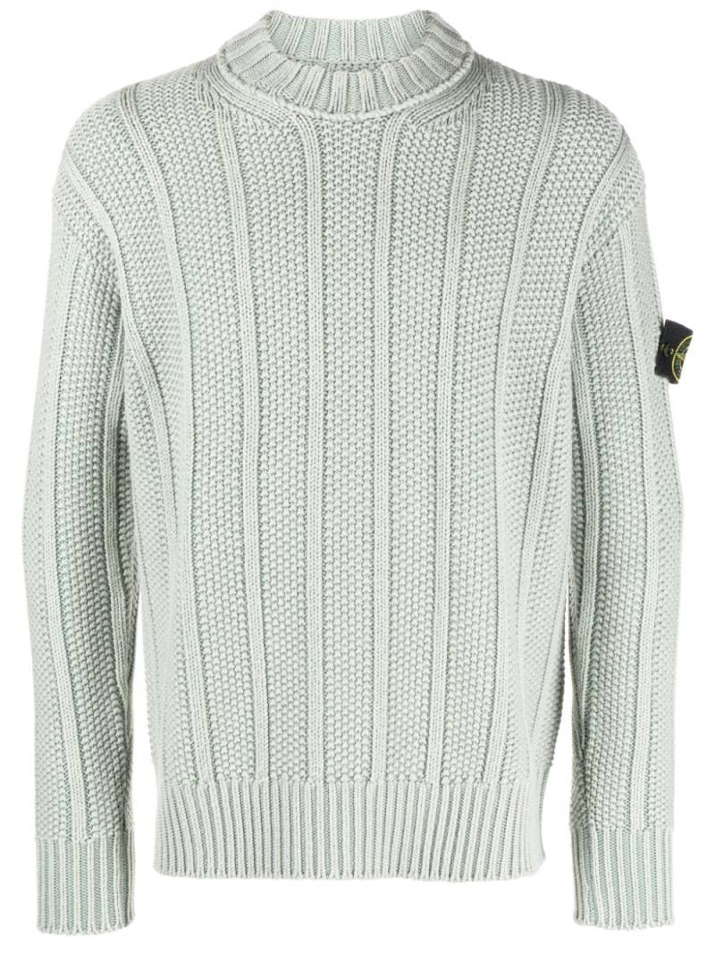 Stone Island virgin wool tricot-knit jumper - Green von Stone Island