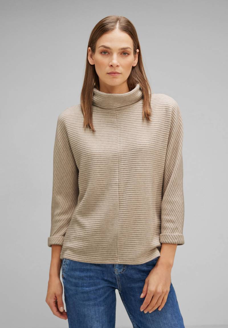 STREET ONE 3/4-Arm-Shirt »Shirt LTD QR structure scarf collar«, Streifen-Struktur von Street One