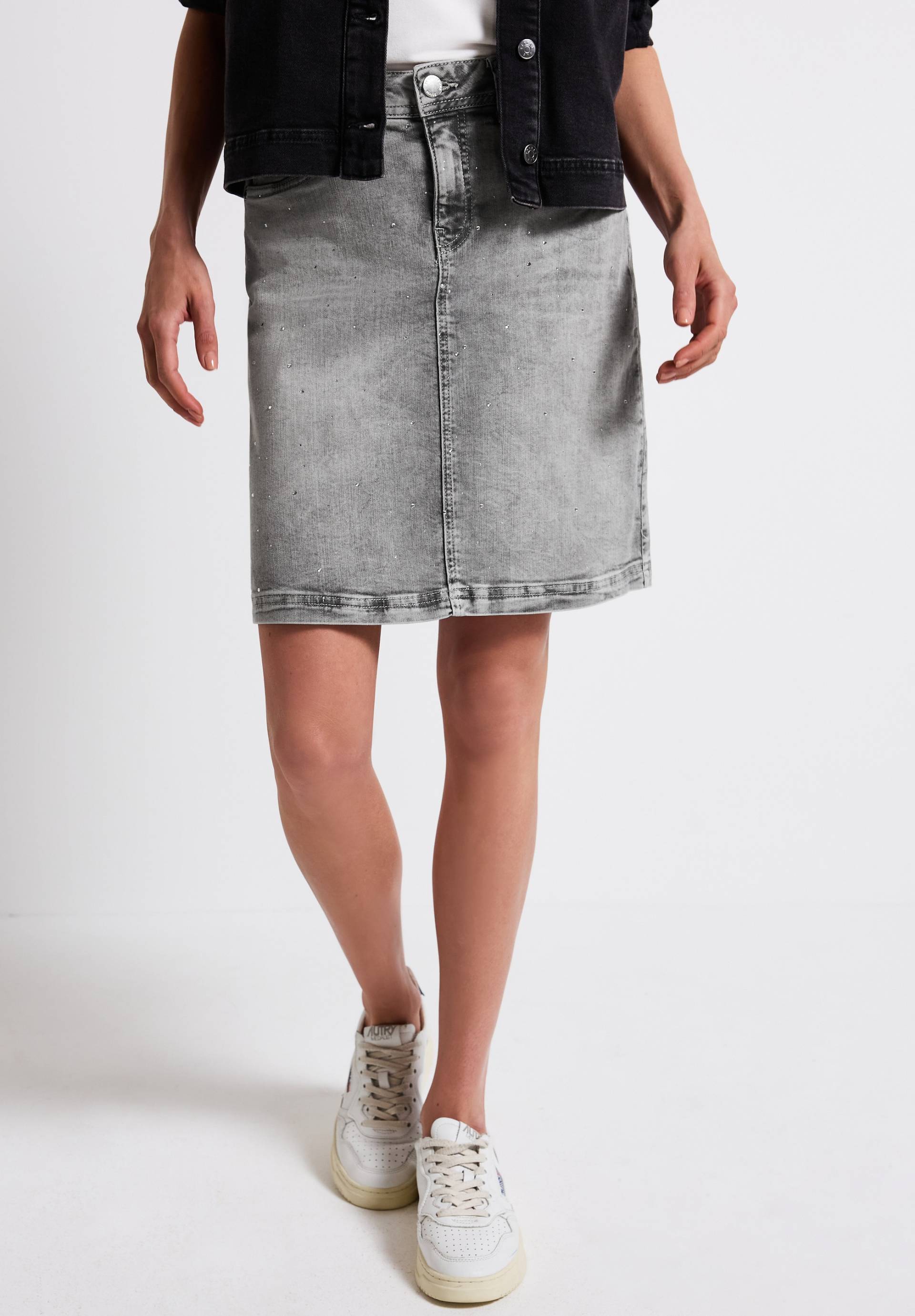 STREET ONE Jeansrock, mit Schmucksteinen von Street One