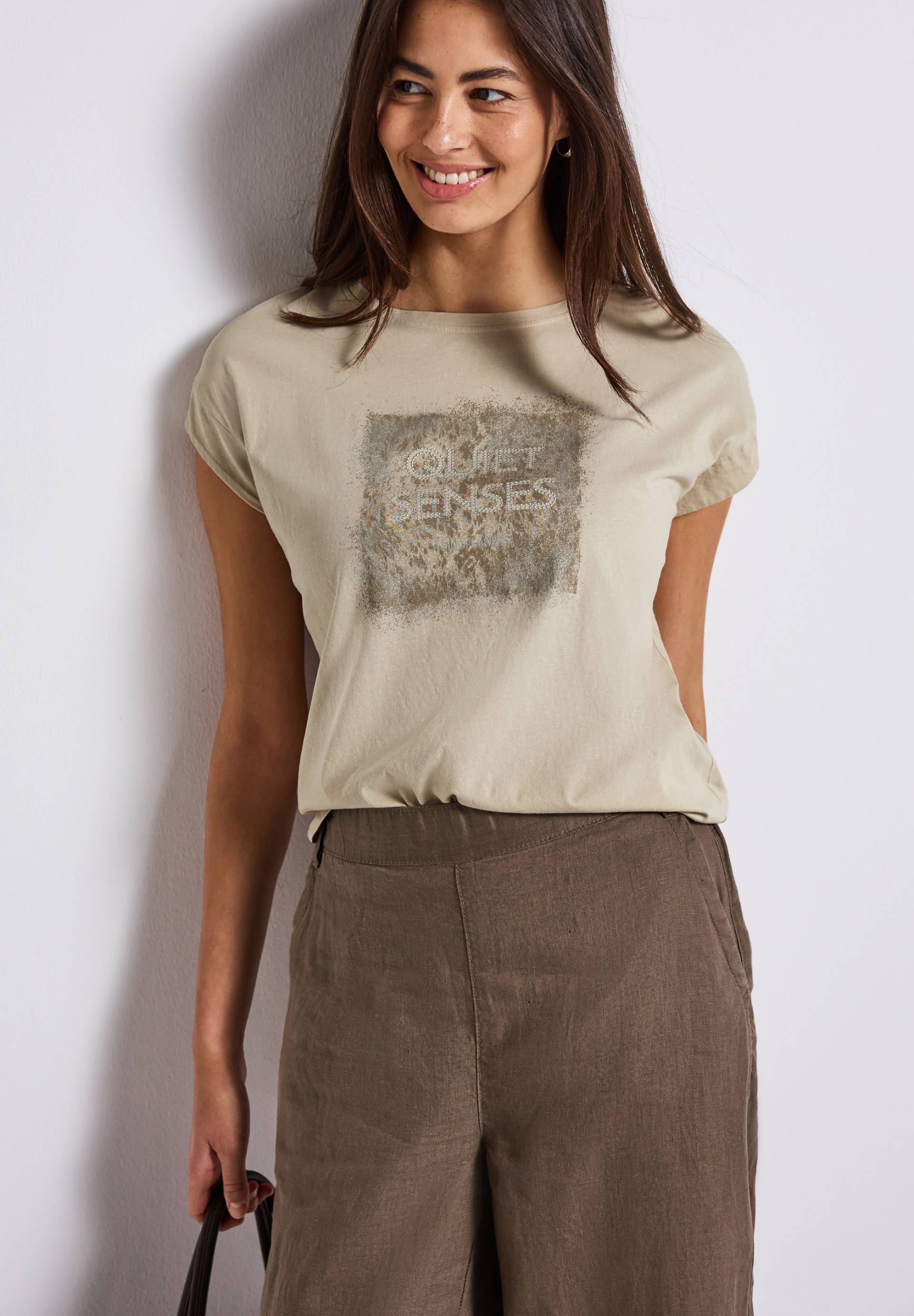 STREET ONE Shirttop, mit Print und Deko Steinen STREET ONE Shirttop, mit Print und Deko Steinen von Street One