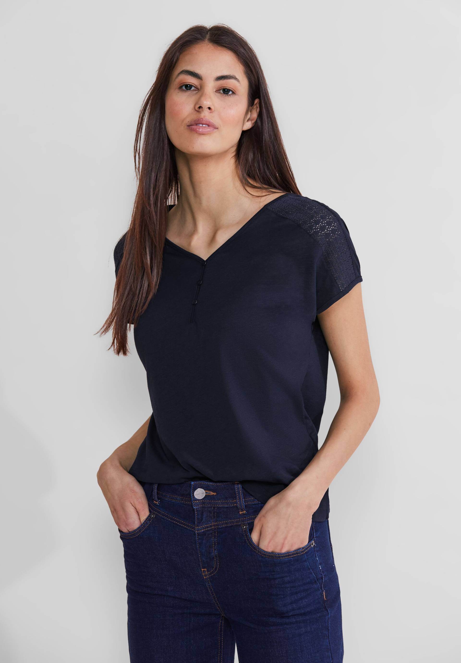 STREET ONE Shirttop, mit Spitzendetail von Street One