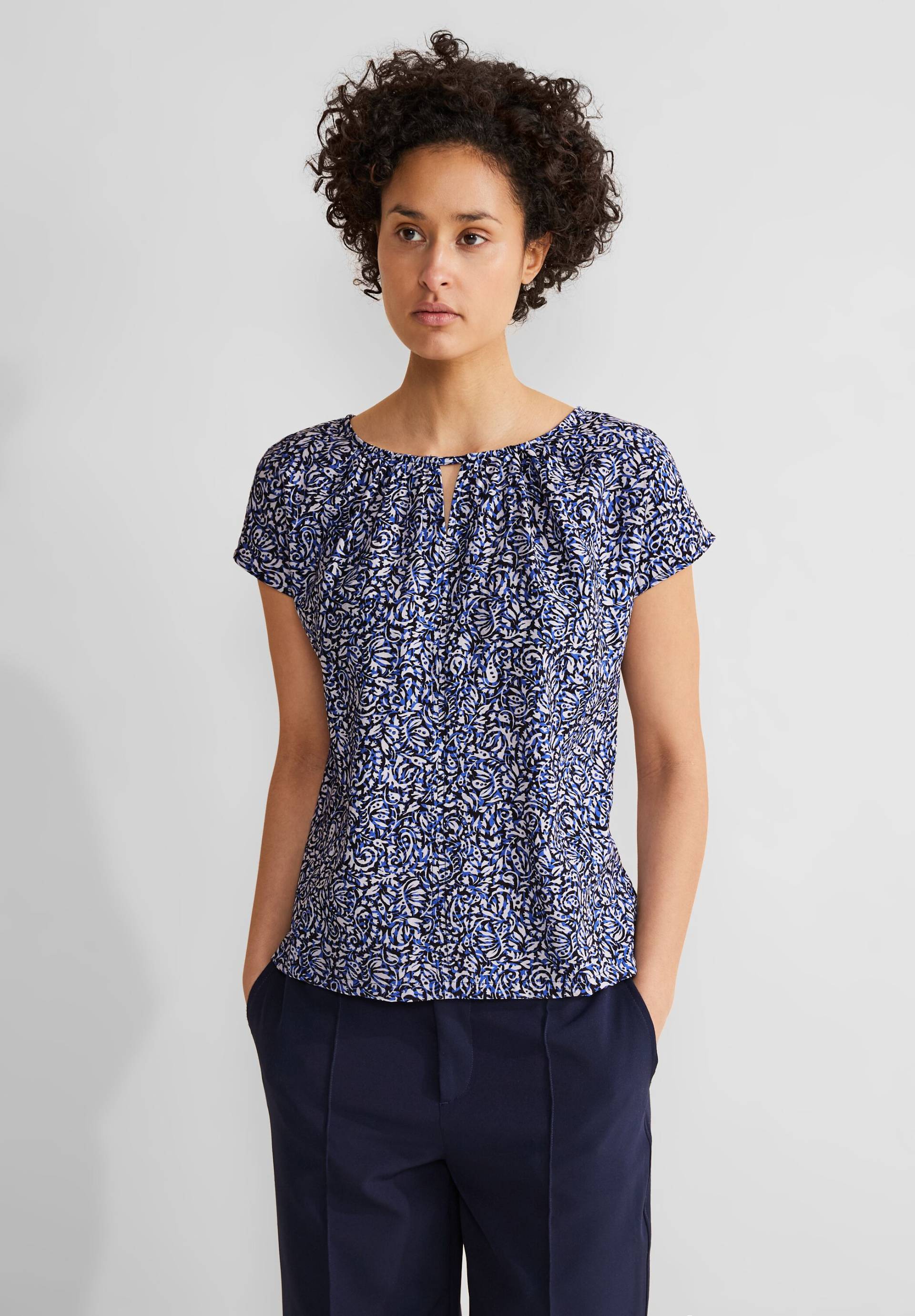 STREET ONE Shirttop, mit floralem Muster und Materialmix von Street One