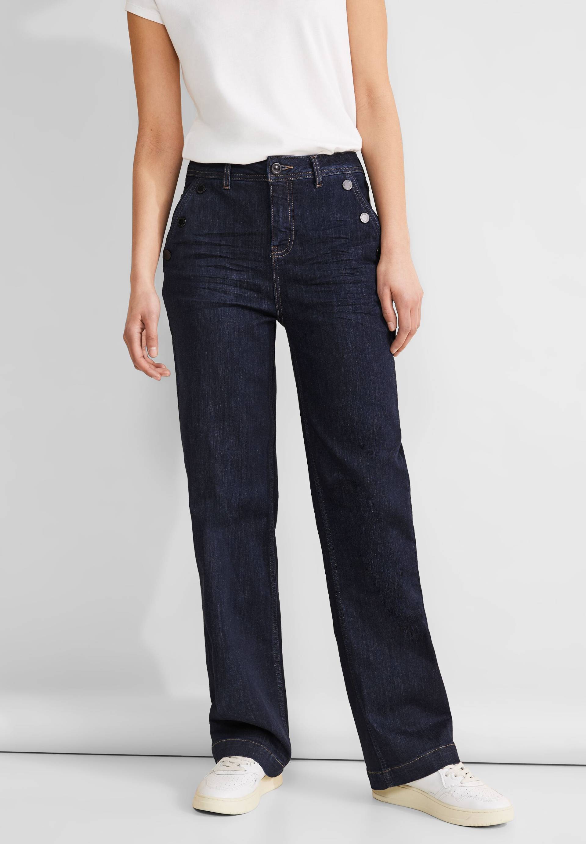 STREET ONE Straight-Jeans, mit Zierknöpfen von Street One