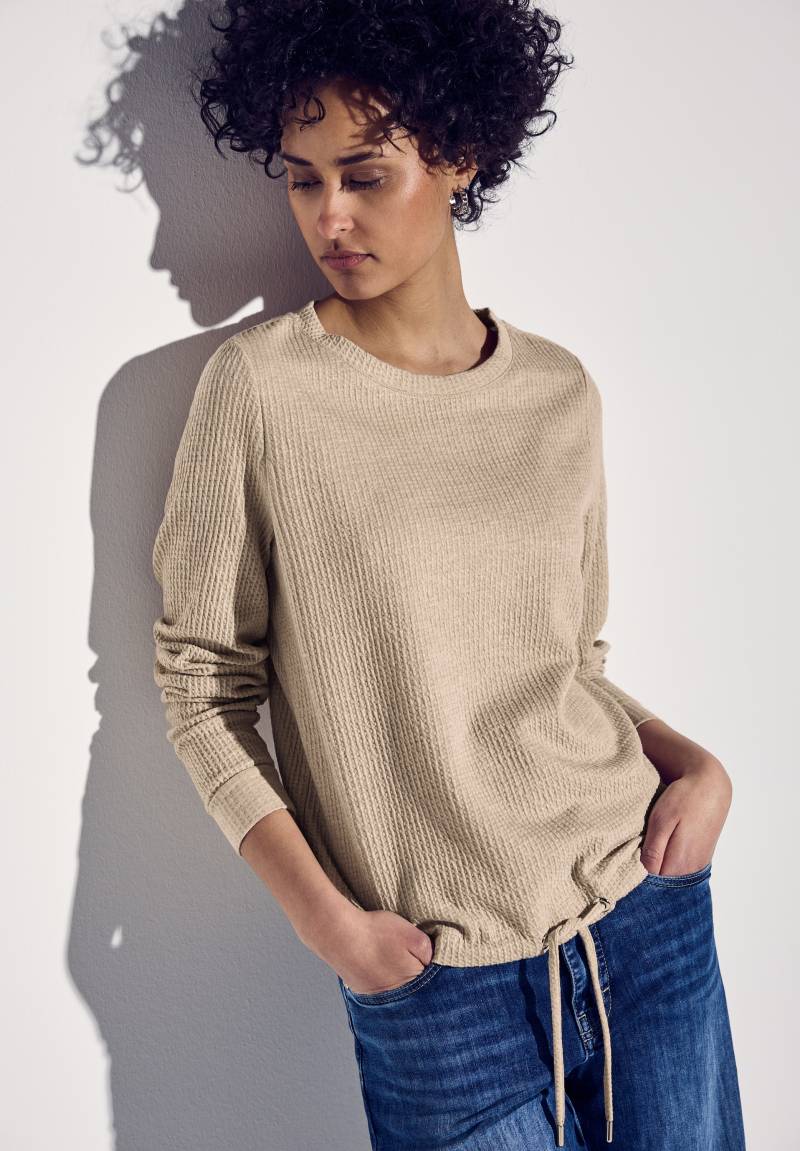 STREET ONE Sweatshirt, Struktur-Optik, mit elastischem Saum mit Tunnelzug von Street One