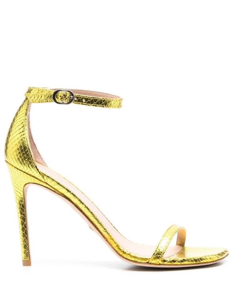 Stuart Weitzman 105mm snakeskin leather sandals - Yellow von Stuart Weitzman