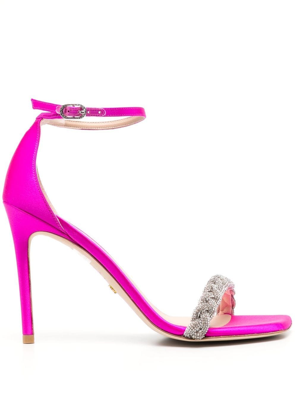 Stuart Weitzman 107mm crystal-embellished strap sandals - Pink von Stuart Weitzman