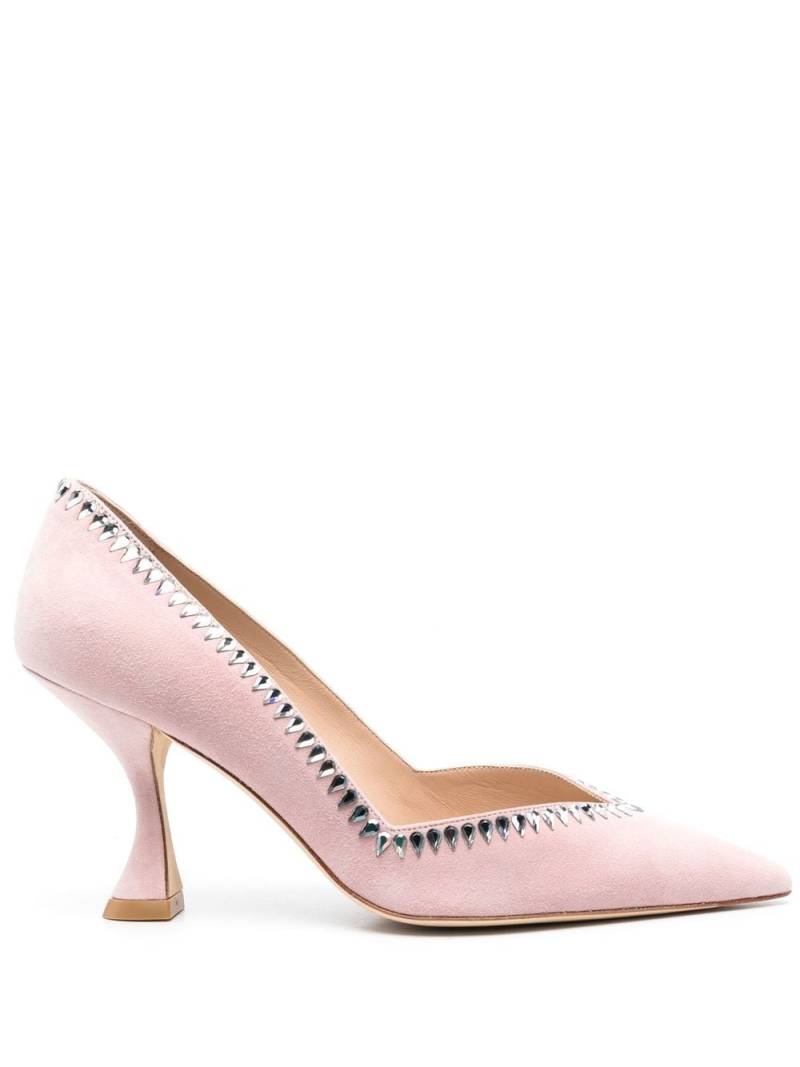 Stuart Weitzman 70mm suede crystal-embellished pumps - Pink von Stuart Weitzman