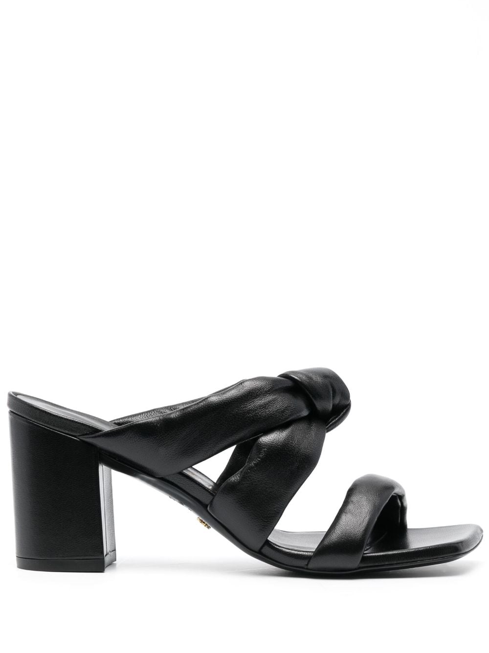 Stuart Weitzman 85mm knot-detail leather mules - Black von Stuart Weitzman