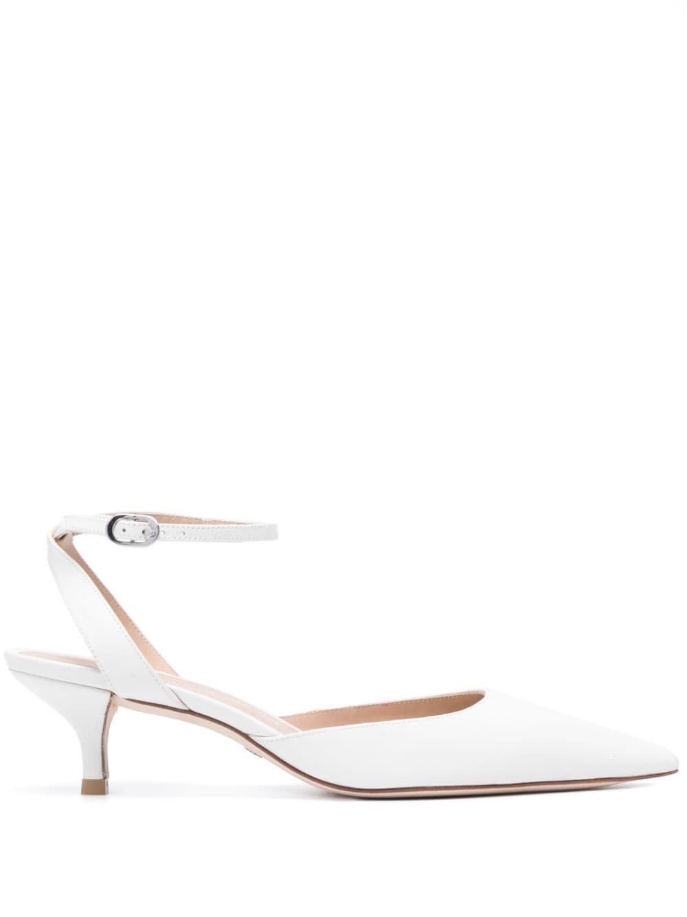 Stuart Weitzman Barelythere 50mm leather pumps - White von Stuart Weitzman