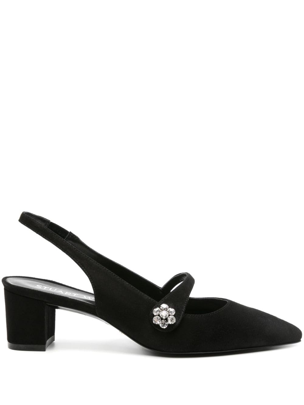 Stuart Weitzman Crystal Fleur 55mm leather pumps - Black von Stuart Weitzman