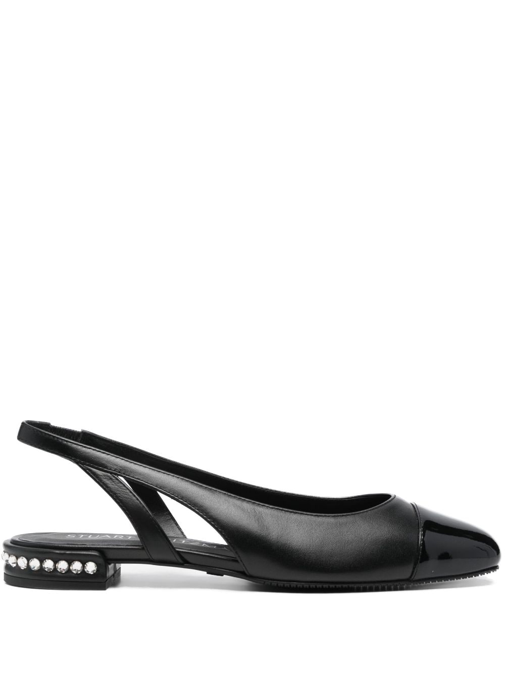 Stuart Weitzman Crystal Slingback leather ballerina shoes - Black von Stuart Weitzman