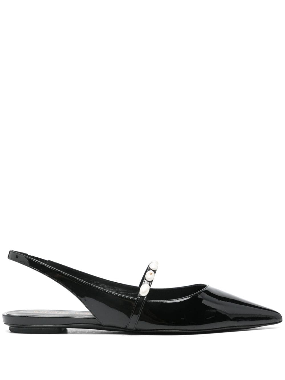 Stuart Weitzman Emilia Pearlita leather ballerina shoes - Black von Stuart Weitzman