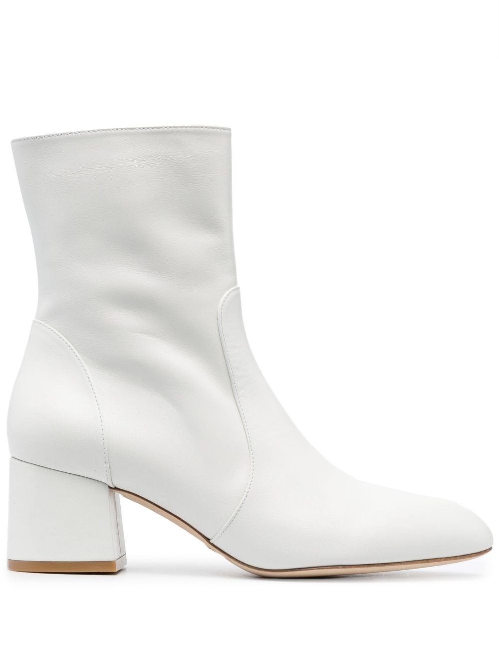 Stuart Weitzman Flareblock 60mm leather boots - White von Stuart Weitzman