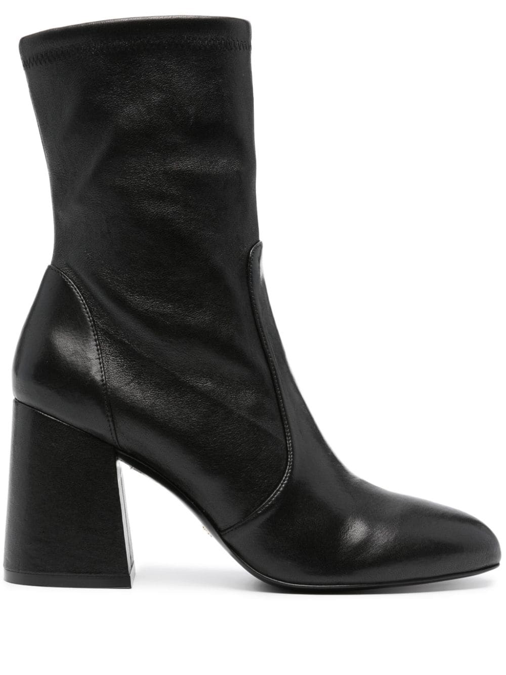 Stuart Weitzman Flareblock 85mm leather boots - Black von Stuart Weitzman