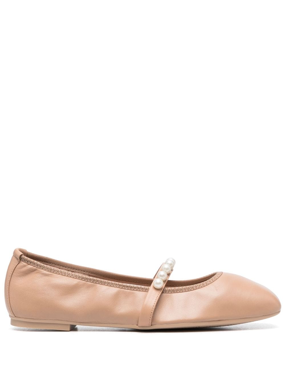 Stuart Weitzman Goldie pearl-embellished leather flats - Pink von Stuart Weitzman