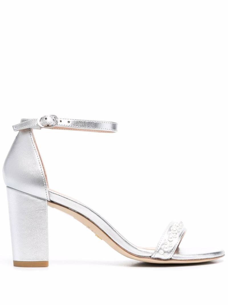 Stuart Weitzman Nearly Nude 80mm faux-pearl sandals - Grey von Stuart Weitzman