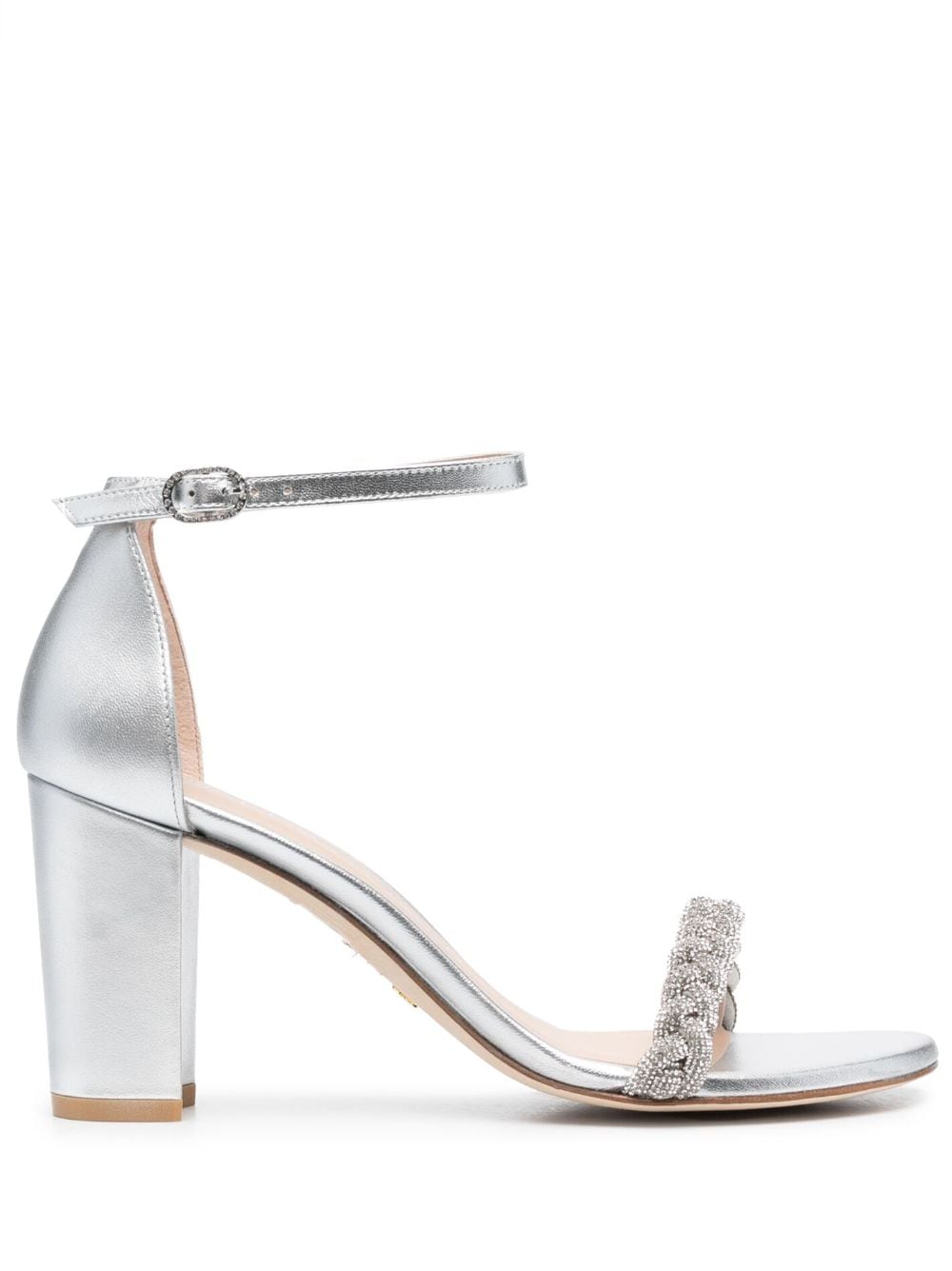 Stuart Weitzman NearlyNude 80mm metallic-finish sandals - Silver von Stuart Weitzman