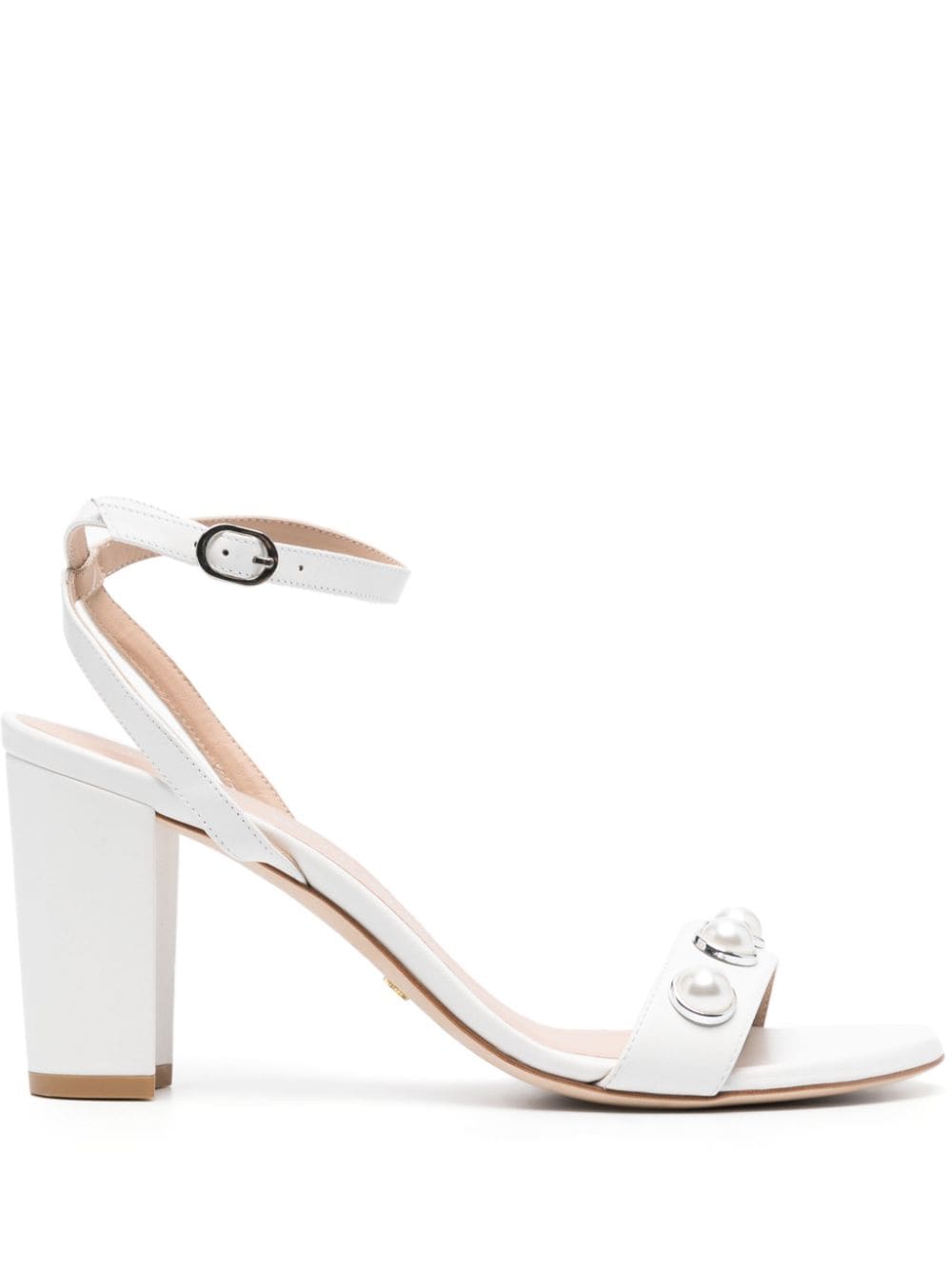 Stuart Weitzman Nearlybare Portia 85mm leather sandals - White von Stuart Weitzman