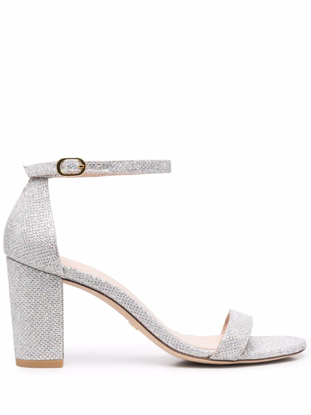 Stuart Weitzman Nearlynude 70mm glitter sandals - Silver von Stuart Weitzman