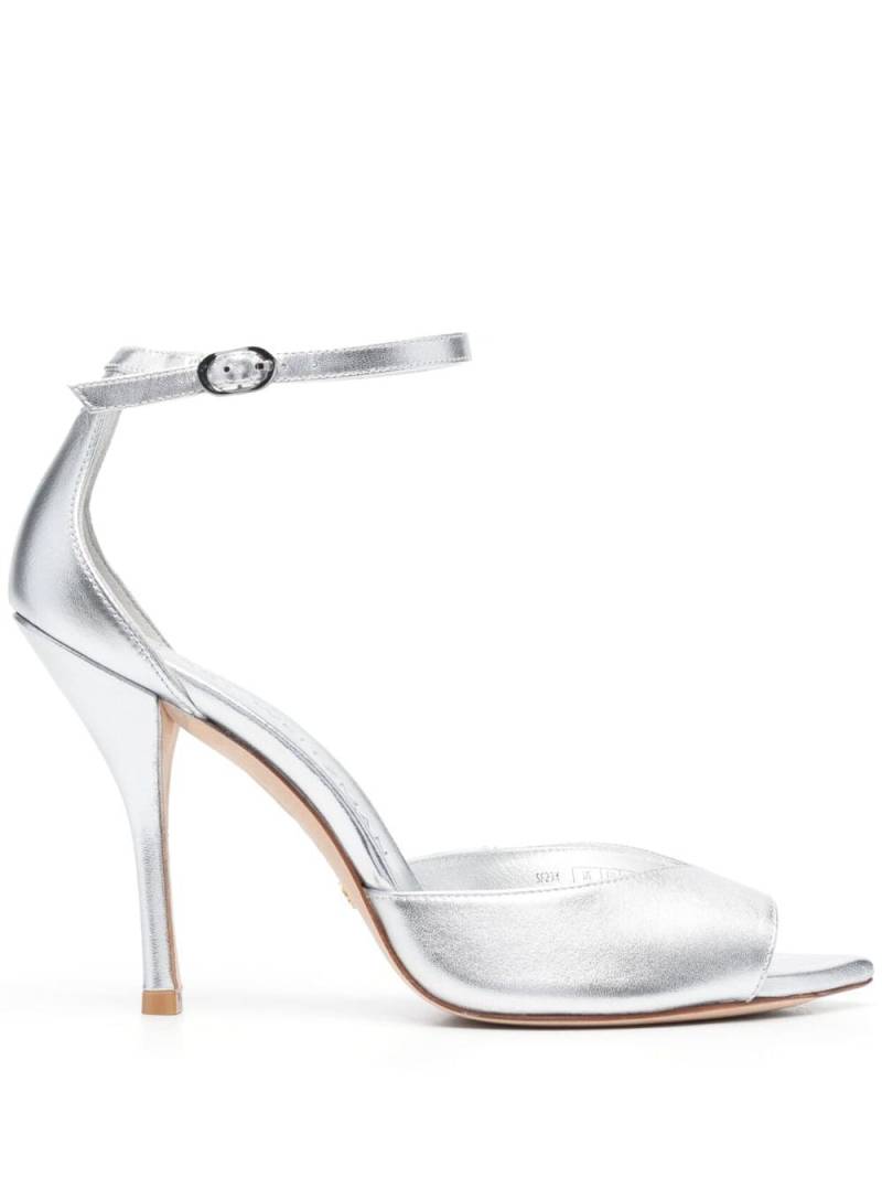 Stuart Weitzman Nudist 100mm metallic-finish sandals - Silver von Stuart Weitzman