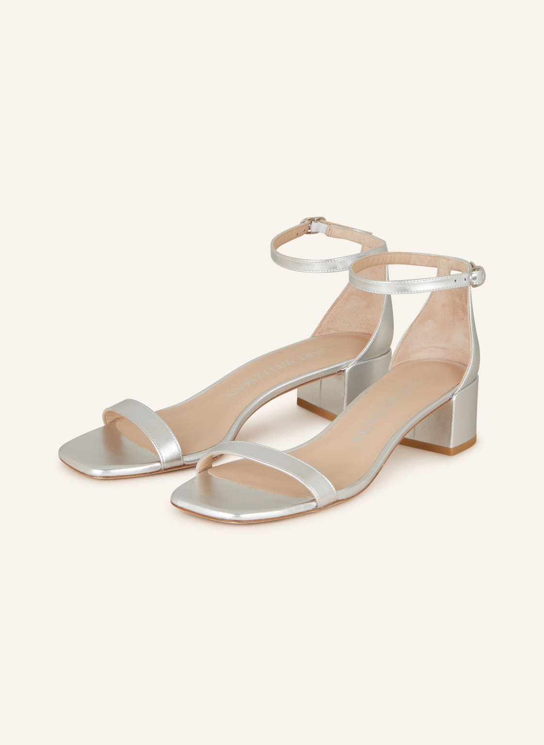 Stuart Weitzman Sandaletten Nudistcurve 35 silber von Stuart Weitzman