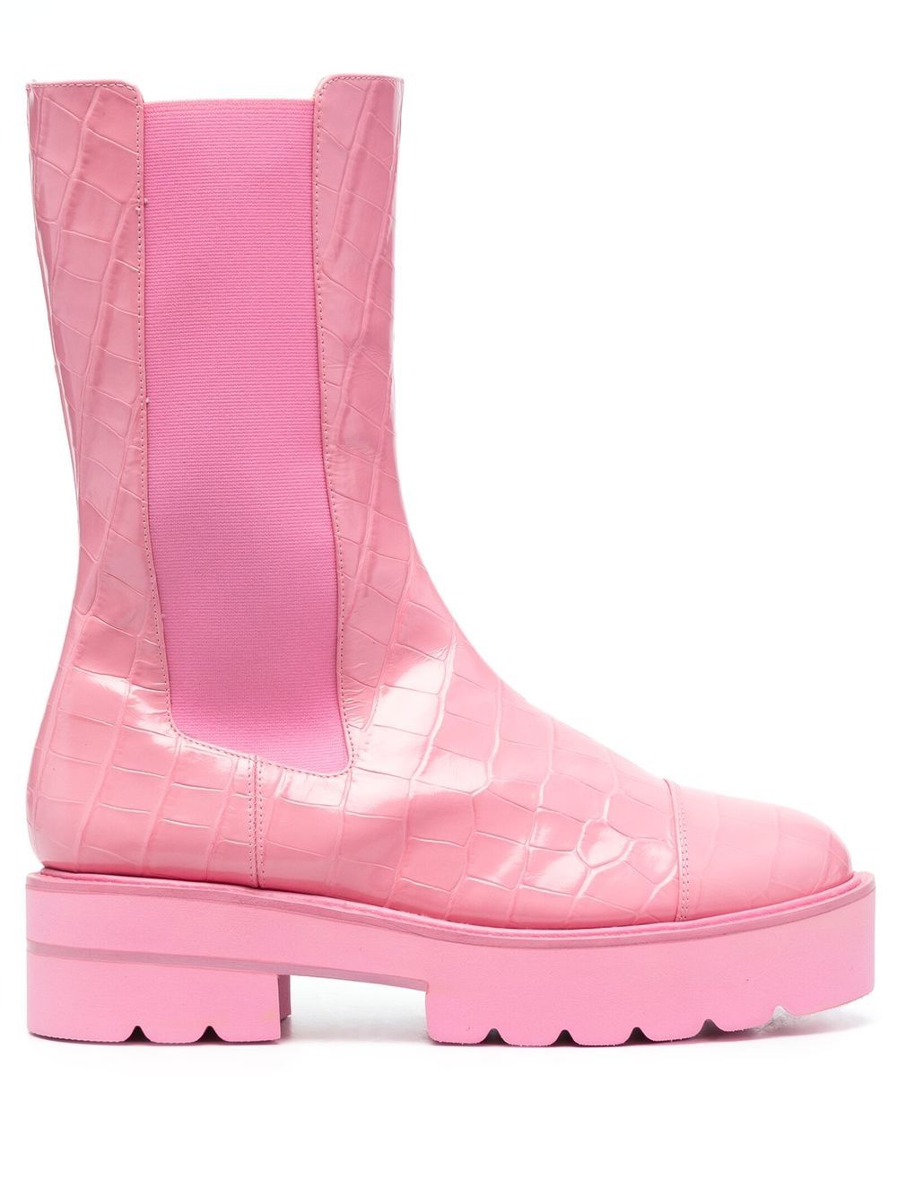 Stuart Weitzman crocodile-effect leather boots - Pink von Stuart Weitzman