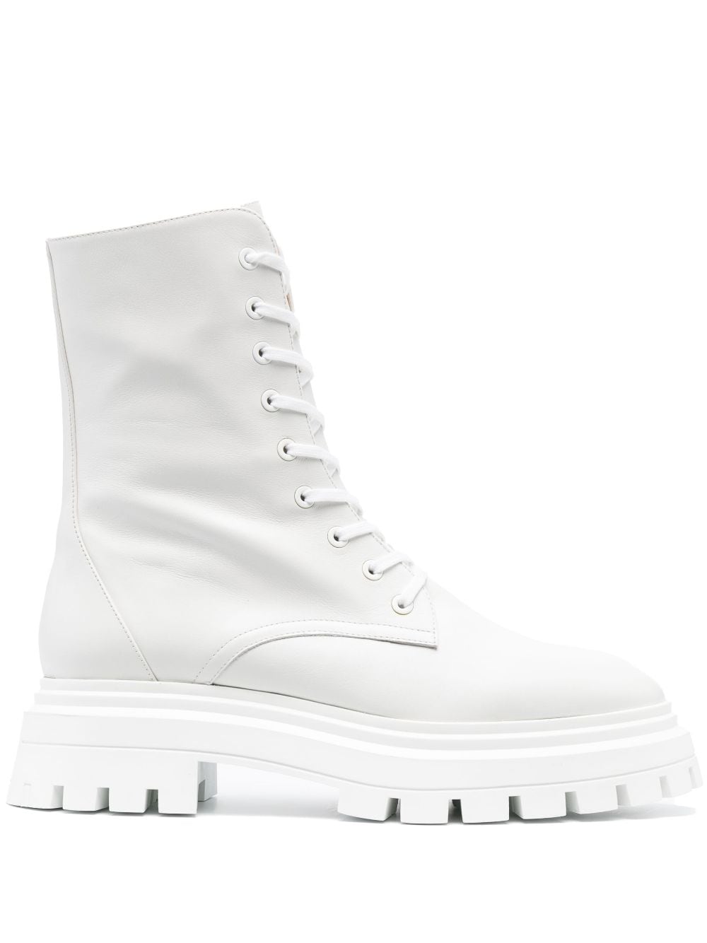 Stuart Weitzman leather lace-up boots - White von Stuart Weitzman