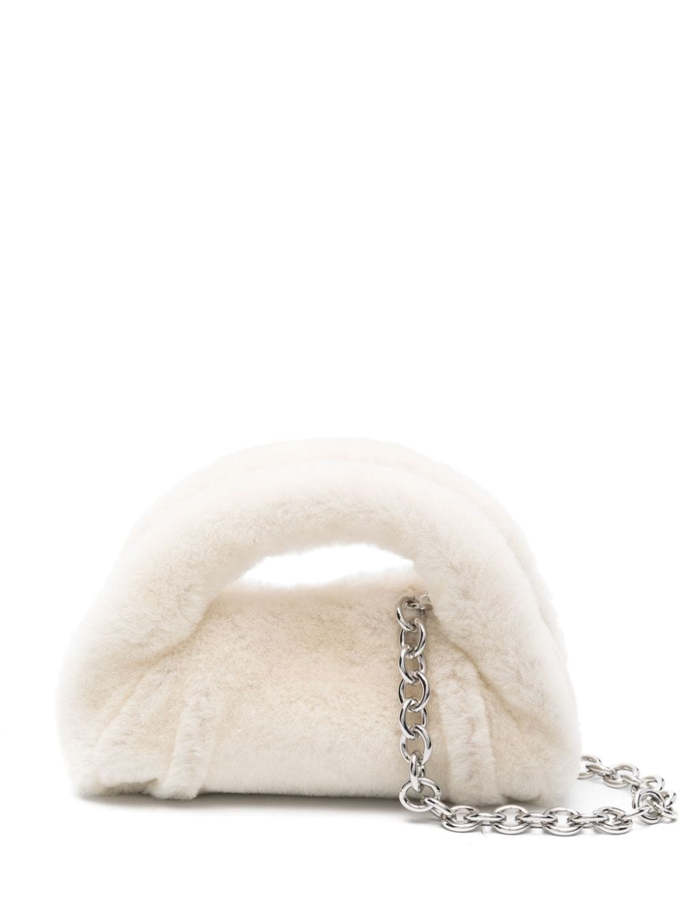 Stuart Weitzman mini The Moda Chill shearling tote bag - White von Stuart Weitzman