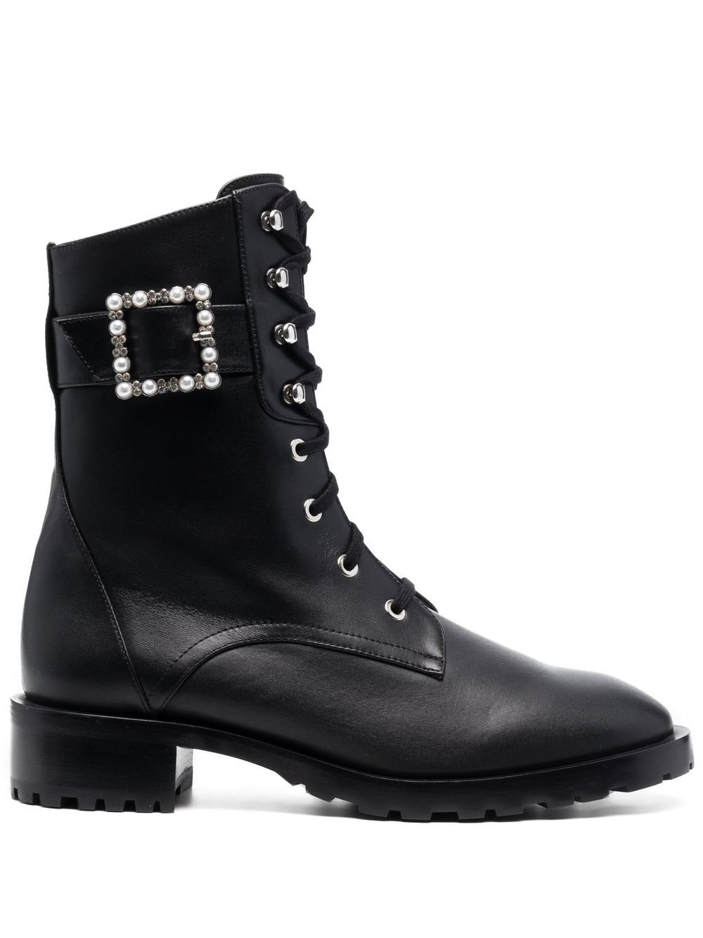 Stuart Weitzman pearl buckle ankle boots - Black von Stuart Weitzman