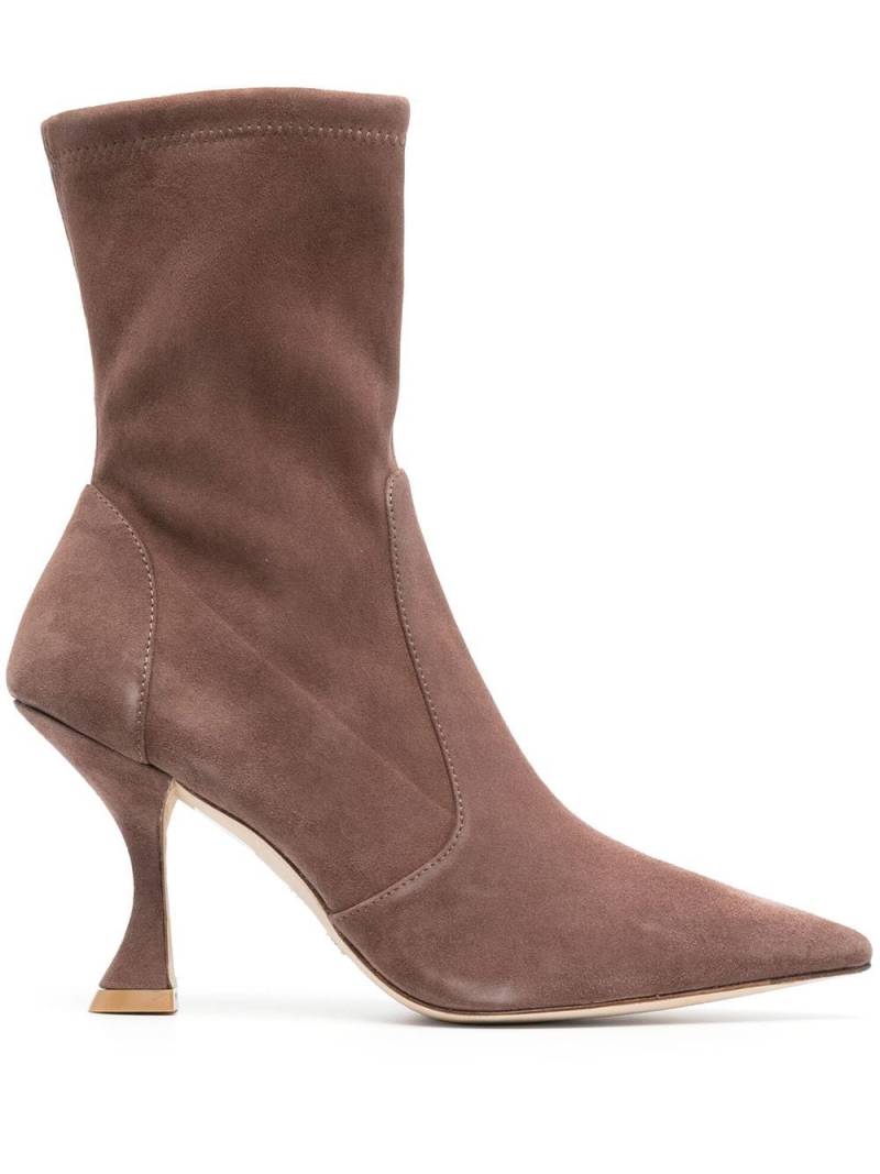 Stuart Weitzman pointed 100mm suede boots - Brown von Stuart Weitzman