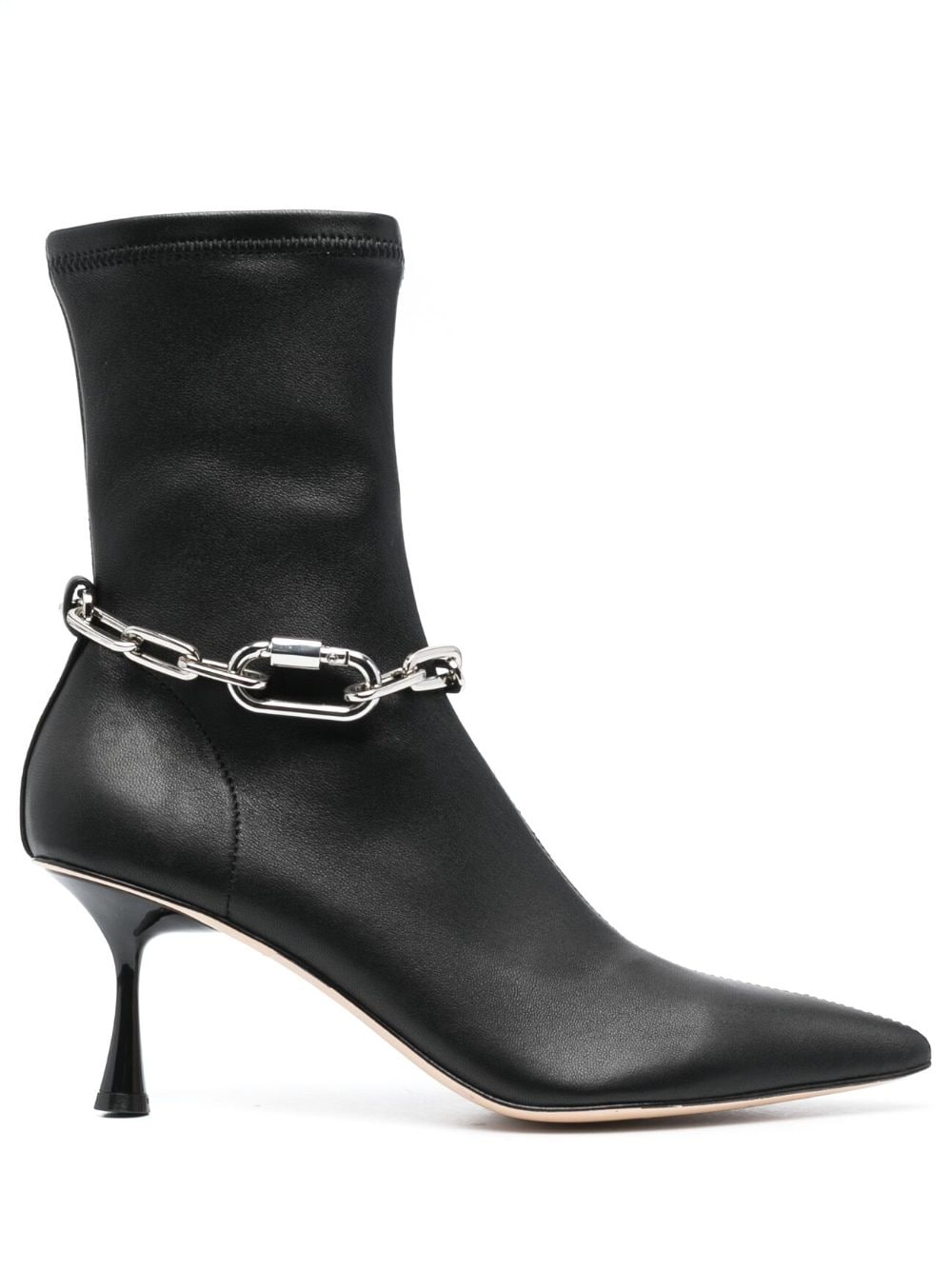 Studio Amelia 70mm chain-link pointed-toe boots - Black von Studio Amelia