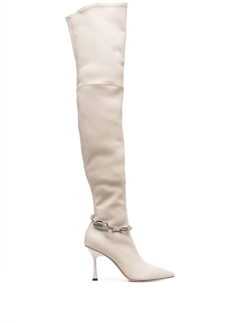 Studio Amelia Razor 90mm thigh boots - Neutrals von Studio Amelia