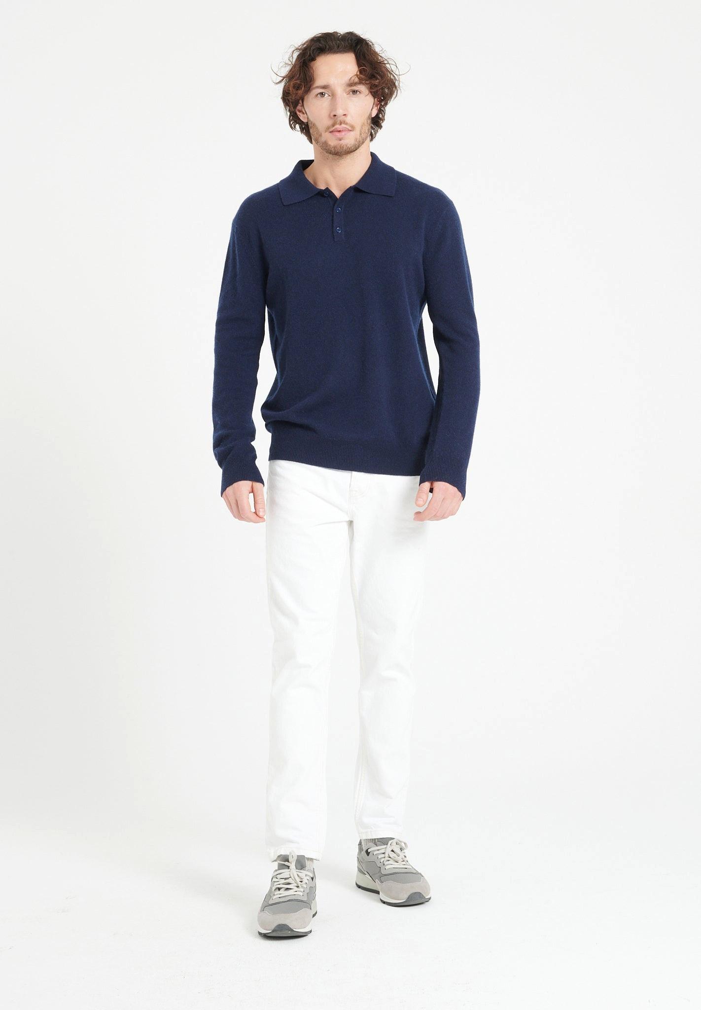Luke 5 Langärmeliges Polo-shirt - 100% Kaschmir Herren Marine L von Studio Cashmere8