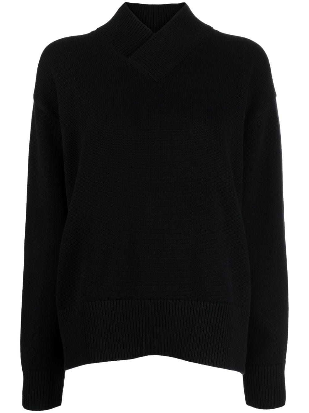 Studio Nicholson crossover-neck knitted jumper - Black von Studio Nicholson